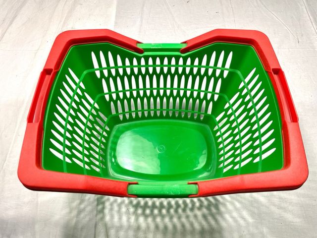 2 Cestas de plástico azul y verde