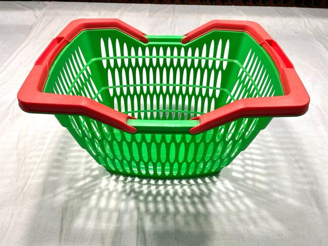 2 Cestas de plástico azul y verde