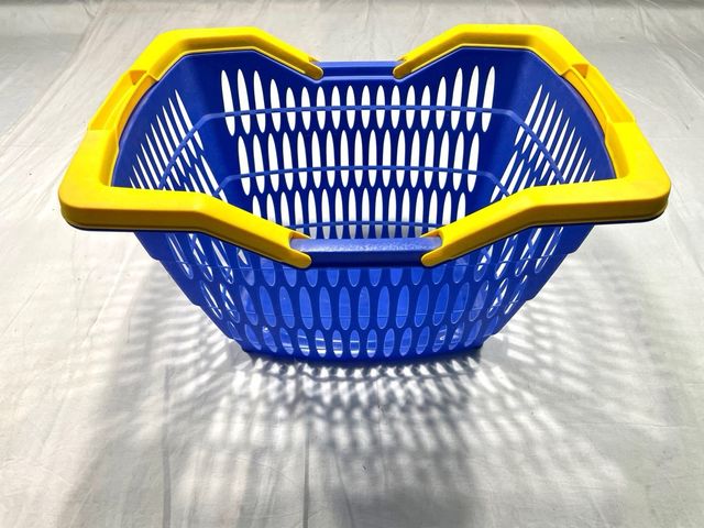 2 Cestas de plástico azul y verde