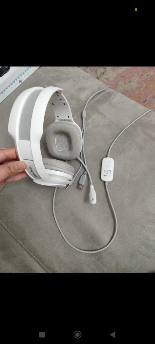 Cuffie Gaming Bianche con Microfono luci multicor