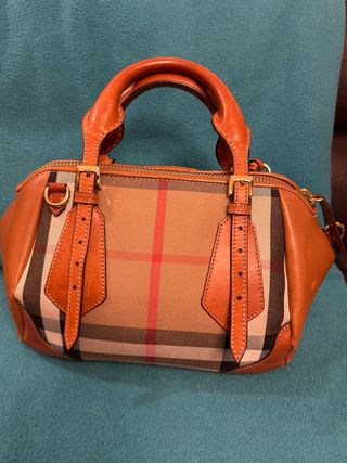 Bolso Burberry Cuero y Lona Check