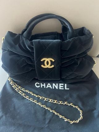 Bolso Chanel Negro Piel y Cadena Dorada
