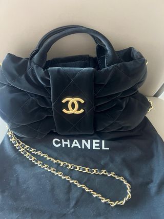 Bolso Chanel Negro Piel y Cadena Dorada