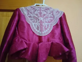 Traje de Fallera verde y rosa