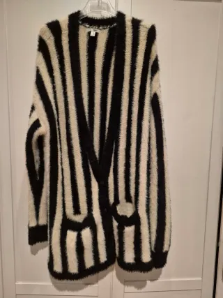 Cárdigan Rayas Blanco y Negro Talla Única L/40