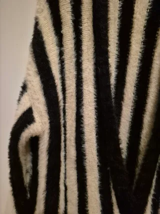 Cárdigan Rayas Blanco y Negro Talla Única L/40