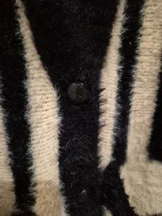 Cárdigan Rayas Blanco y Negro Talla Única L/40