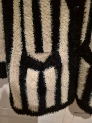 Cárdigan Rayas Blanco y Negro Talla Única L/40