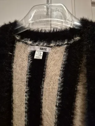 Cárdigan Rayas Blanco y Negro Talla Única L/40