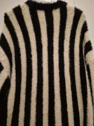 Cárdigan Rayas Blanco y Negro Talla Única L/40