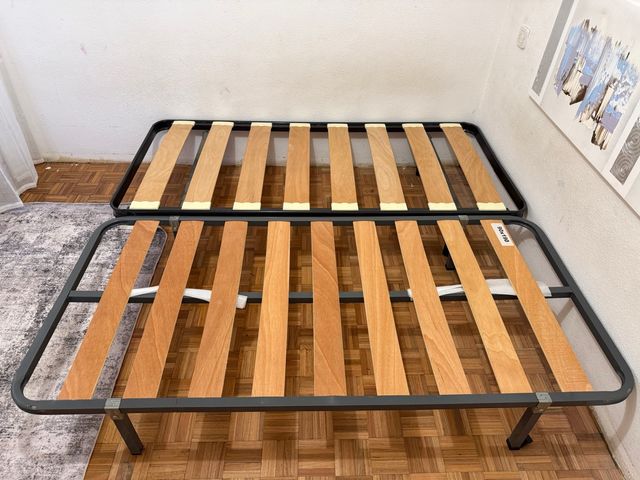 Somier metálico con láminas de madera