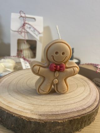 Candela Cera Soia Omino Pan di Zenzero Natale