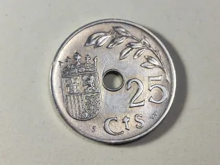 Moneda 25 Cts 1937 Año Triunfal