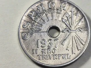 Moneda 25 Cts 1937 Año Triunfal