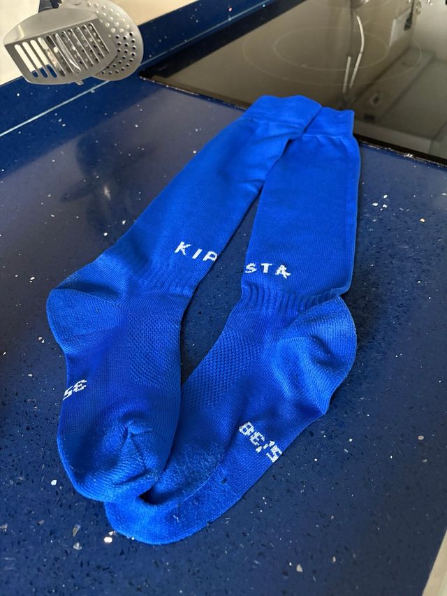 Medias de fútbol Kipsta azules talla 35-38