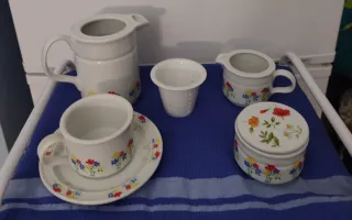 Juego de té porcelana flores