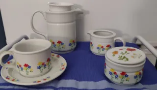 Juego de té porcelana flores