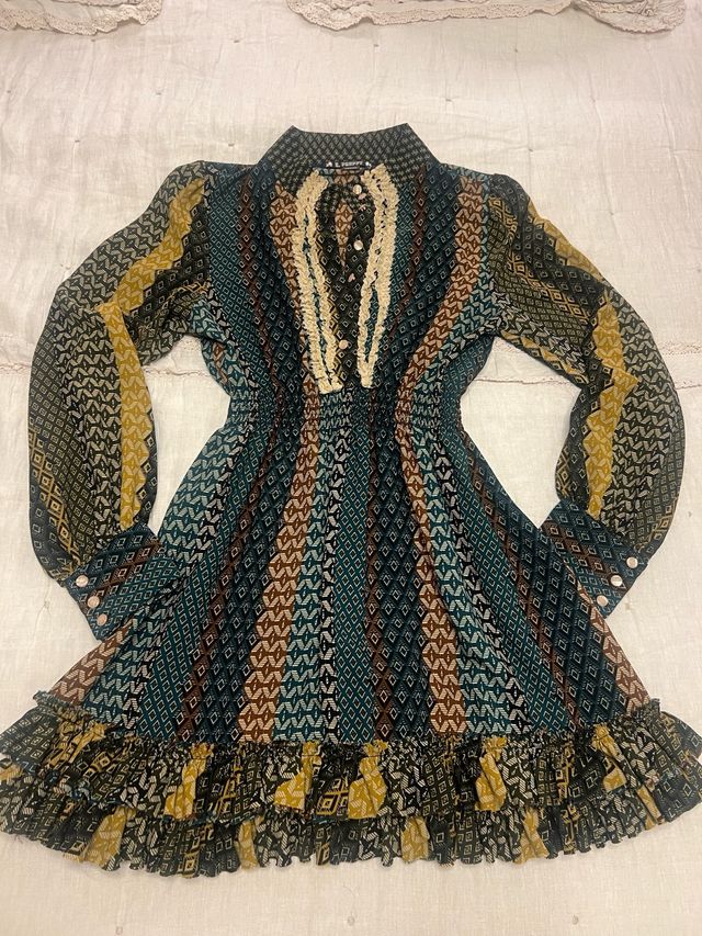 Vestido estampado verde