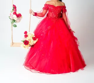 Vestido de 15 años rojo