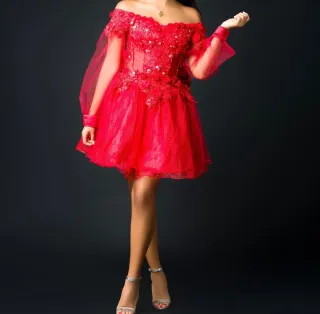 Vestido de 15 años rojo