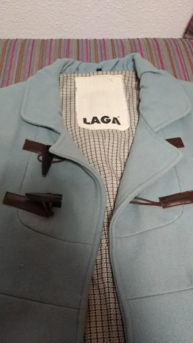 Chaquetón de paño de lana azul celeste T/40