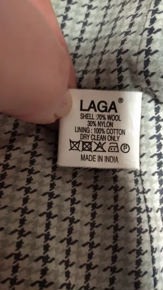 Chaquetón de paño de lana azul celeste T/40