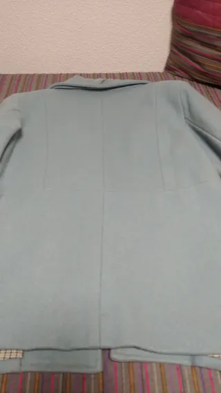 Chaquetón de paño de lana azul celeste T/40