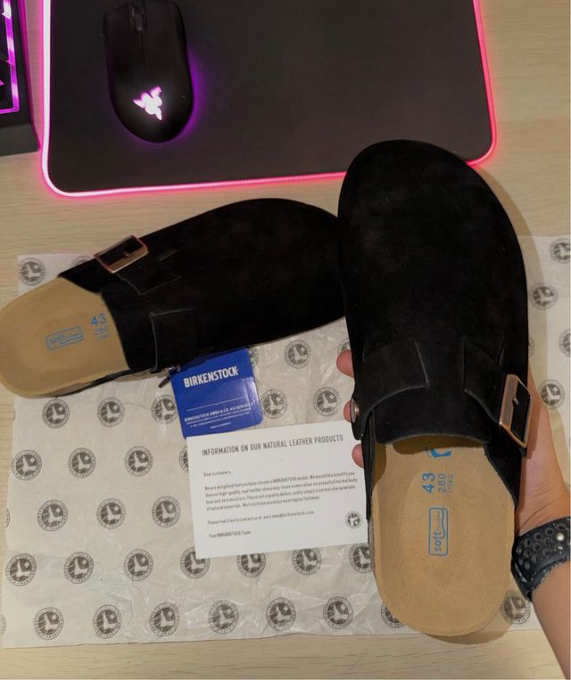 Birkenstock Boston Hombre Talla 43 Negro