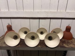 Candeeiro de teto vintage terracota