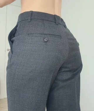 Traje ZARA mujer americana cruzada gris 36