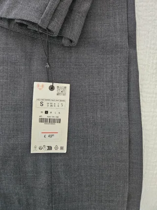 Traje ZARA mujer americana cruzada gris 36