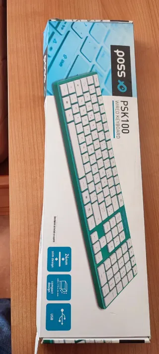 Teclado USB Verde y Blanco