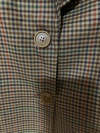 Blazer elegante vintage a quadri in pura lana