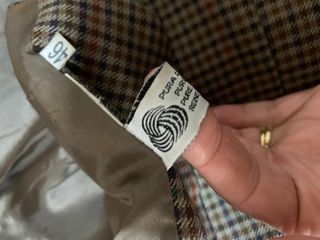 Blazer elegante vintage a quadri in pura lana