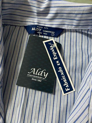 Pijama hombre rayas azul y blanco