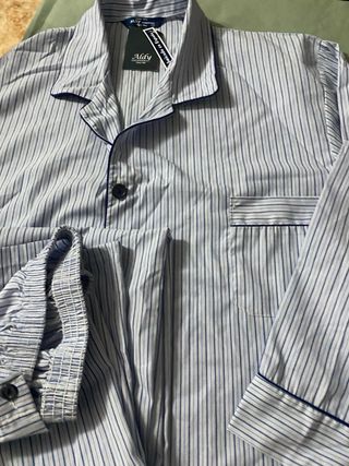 Pijama hombre rayas azul y blanco