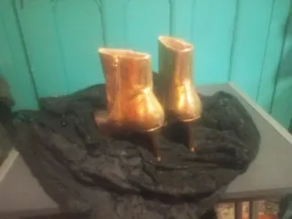 Botines dorados de fiesta tacón fino