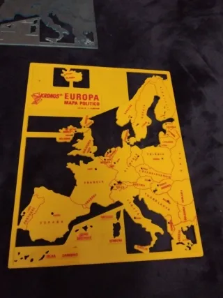 Mapa antiguo Europa orográfico político e hidrogra