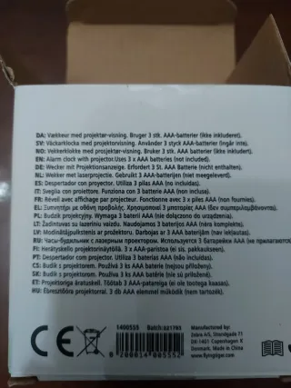 Reloj despertador con proyector. Tiger.