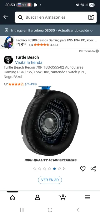 Auriculares Gaming Turtle Beach Recon 70 PS5/PS4