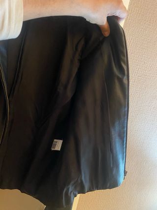 Chaqueta polo piel gran calidad negra mujer