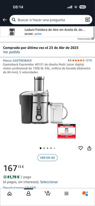 Licuadora de acero inoxidable