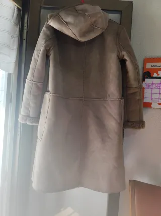 Abrigo largo beige talla S