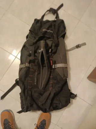 Mochila Montañero Grande Negra/Gris