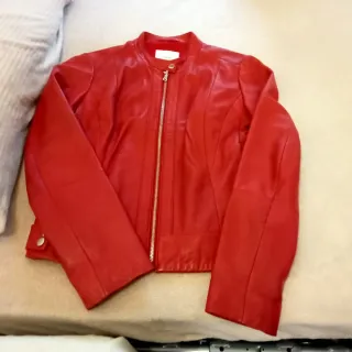 Chaqueta Piel Roja Mango Talla S