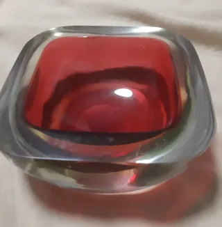 Cenicero Murano Rojo Cristal