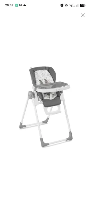 Trona bebé gris y blanca