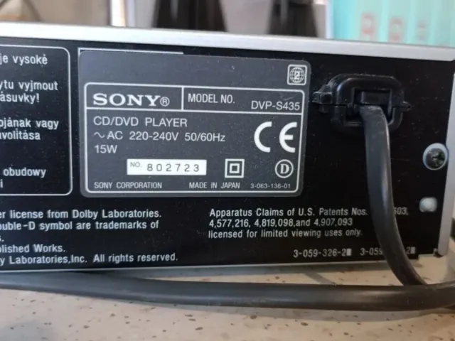 Reproductor CD y DVD Sony