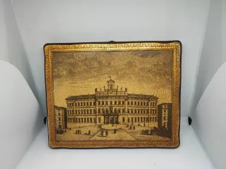 Quadretto vintage in legno con cornice dorata