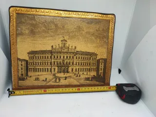 Quadretto vintage in legno con cornice dorata